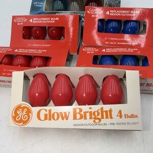 Lot Of Vintage GE & Garden Ridge C7, C9, C9-1/4 Christmas Light Bulbs Lamps